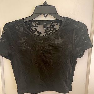 Black Lace Crop Top